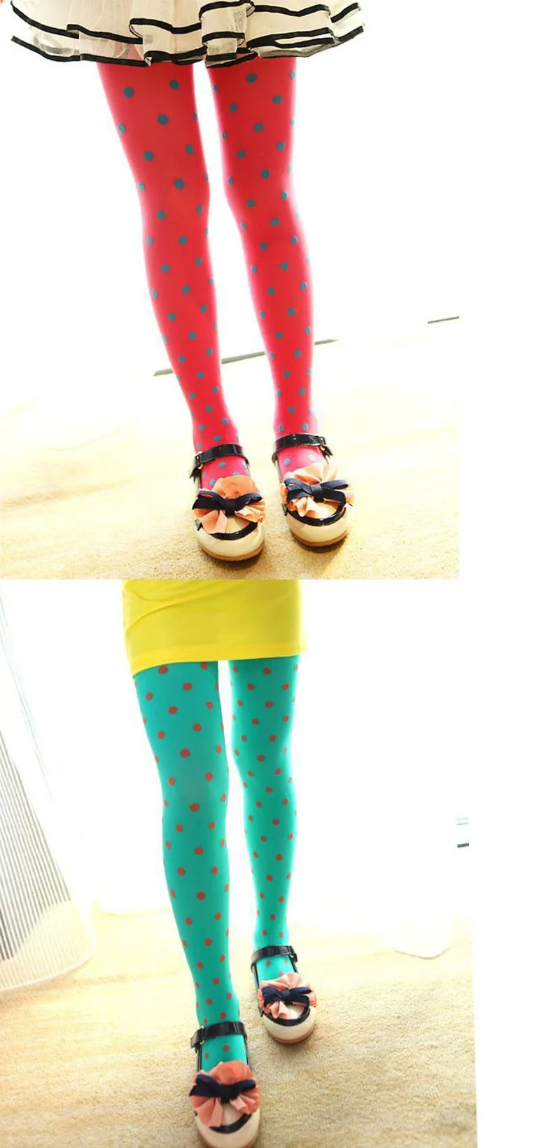 High Quality Cute Children Stockings Girl Kids Pantyhose Dance Tights Dots Velvet Slim Dance Full Foot Stockings Tights Cute Clothing CL0856 (6)