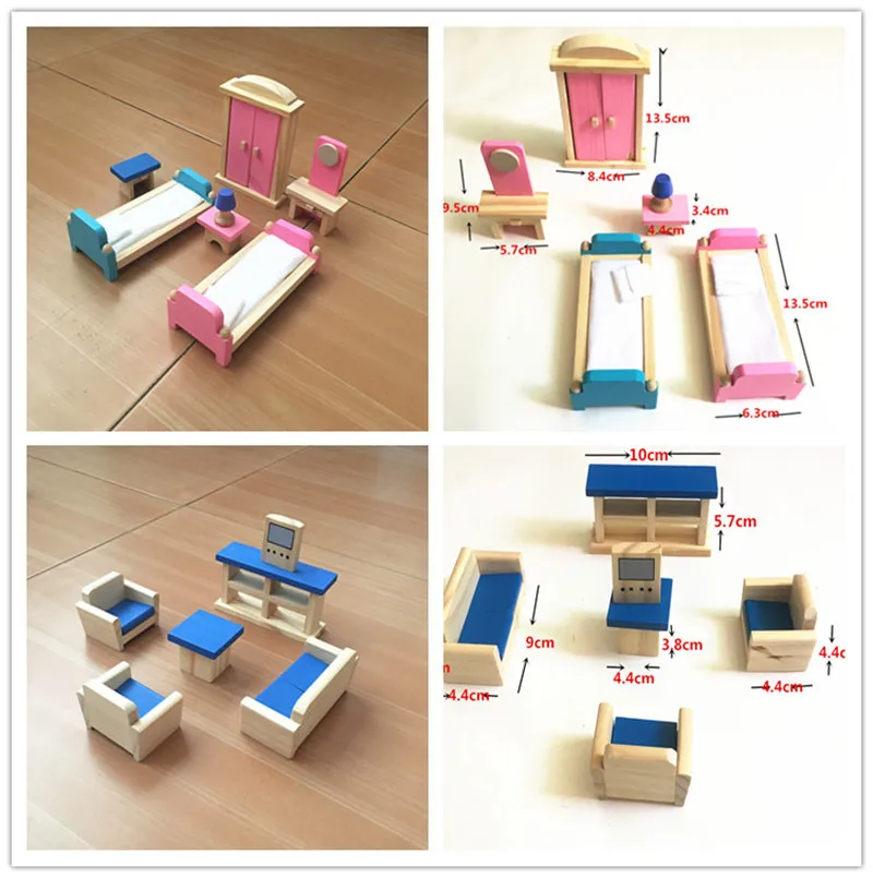 Деревянный кукольный домик миниатюрная мебель игрушки Наборы для куклы дом мини мебель девочек ролевые игры игрушки для детей развивающие