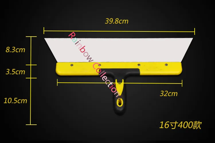 1 шт. 16 '/398*220 мм высокое качество толще упругая сталь пластиковая ручка шпатлевка Набор ножей скребок строительные инструменты