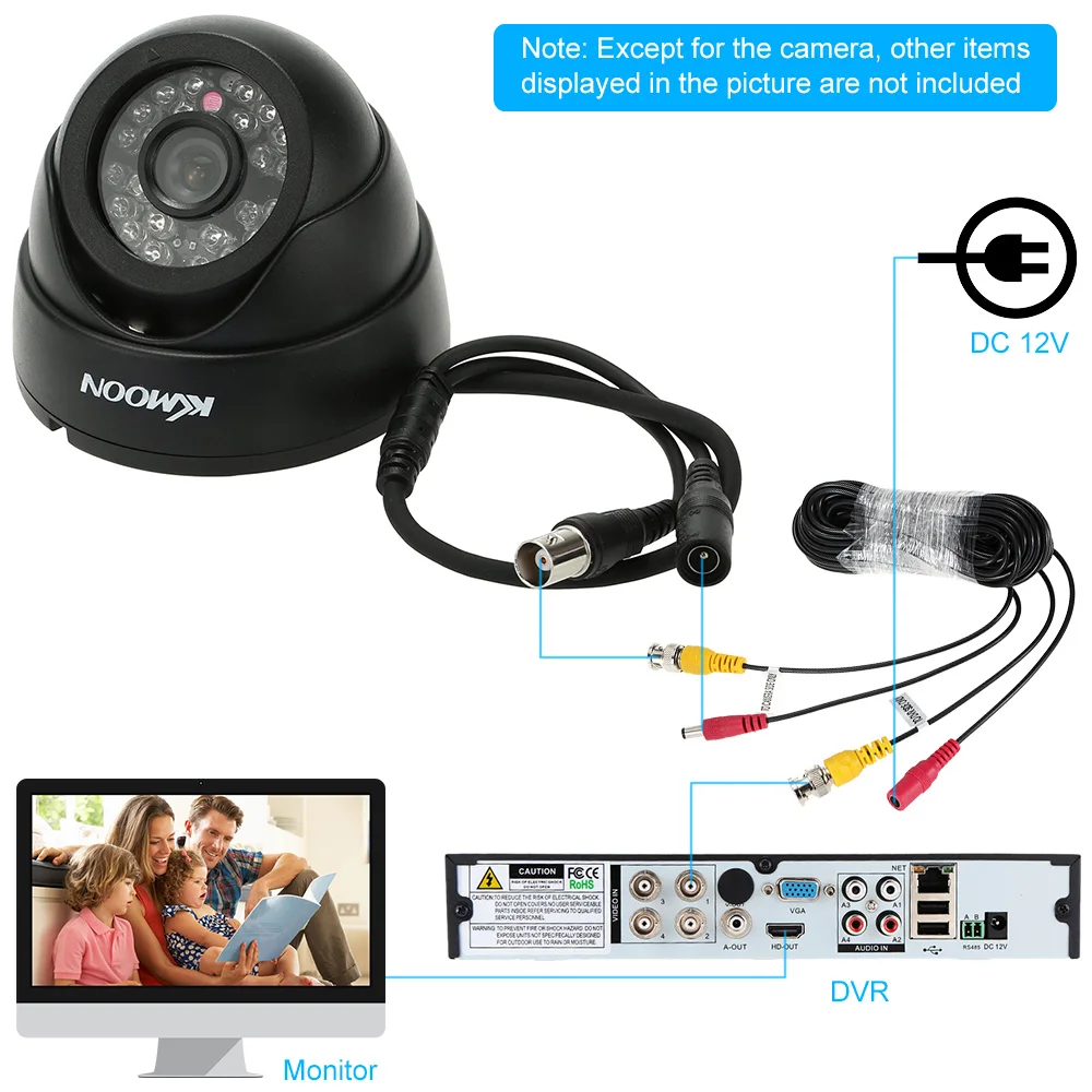 Камера видеонаблюдения KKmoon HD 1200TVL 1/3 дюйма CMOS камера безопасности ночного видения