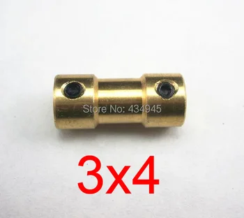 

3x4mm Copper rigid coupling gear shaft motor shaft brass coupler ship model model airplane connector 3mm to 4mm solid adapter