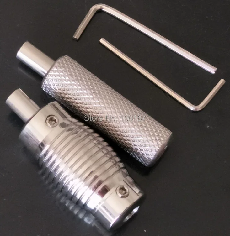 

2Pcs Two Types New Arrival Silver Steel Tattoo Machine Tubes GRIPS Back Stem With Wrench As Gift