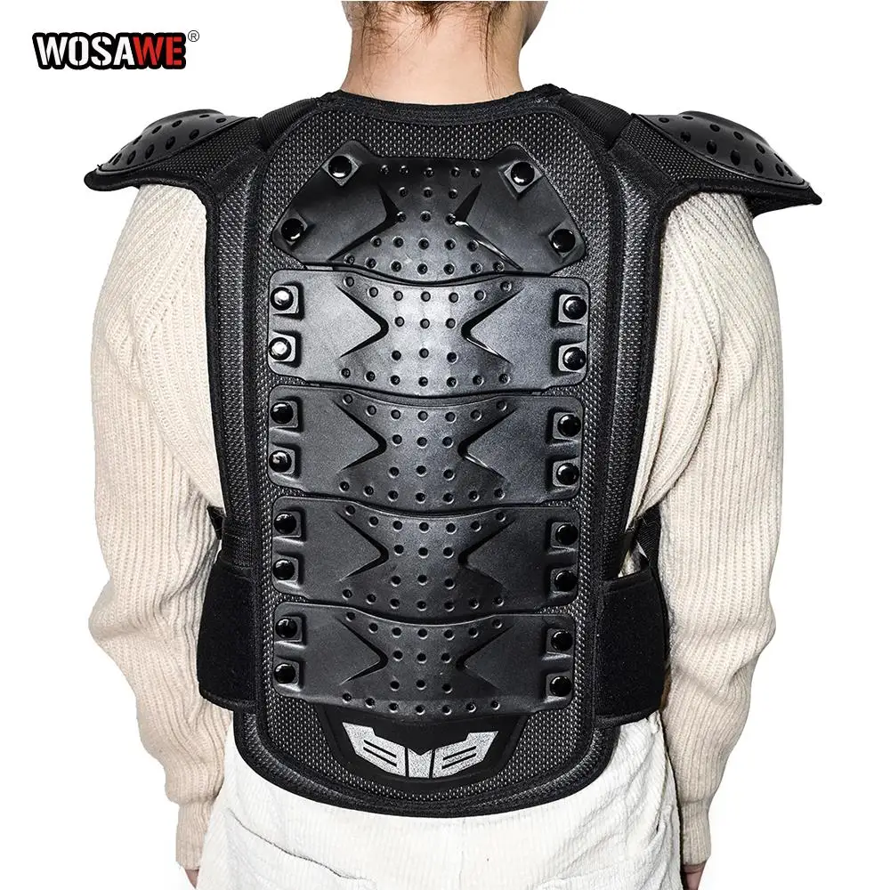 WOSAWE Kids Motocross waistcoat Motorcycle Chest Back shoulder Armor Child Protective gear Racing Drop resistant Body armour motorcycle back protector motorcycle armor motorcycle body armor body protector motorcycle armor vest motorcycle armor pads