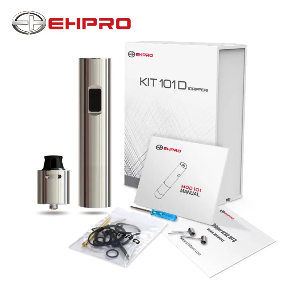 

Original Ehpro 101 D TC Kit 50W Max Output with Ehpro Dripper 101 RDA & 0.49 Inch OLED Display Single Coil e-cigarette vape kit