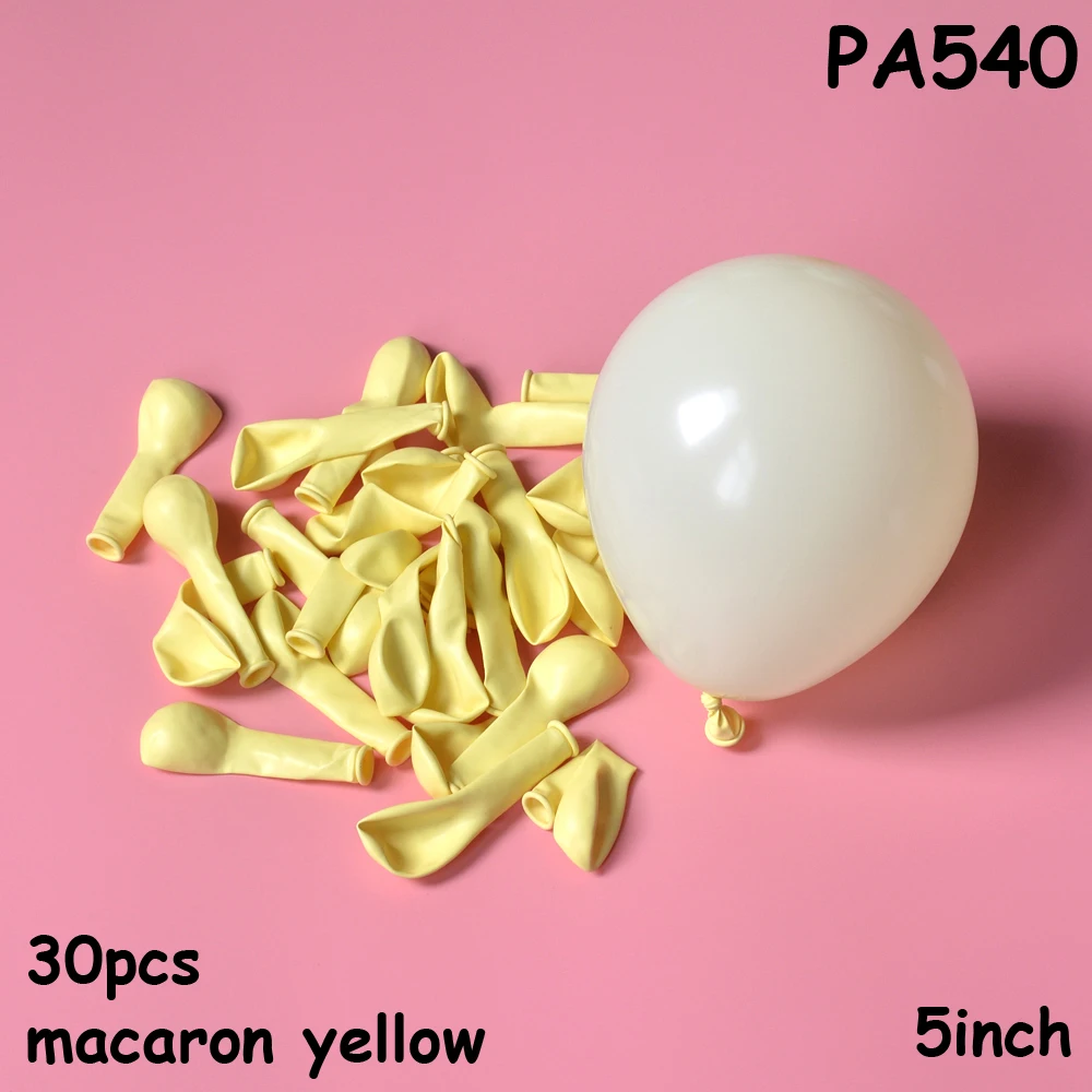 30 шт 5 дюймов Macarons цвет пастельные воздушные шарики в виде леденцов круглый, из латекса гелиевые балоны для украшения дня рождения/свадьбы/помолвки - Цвет: PA540 Macaron yellow