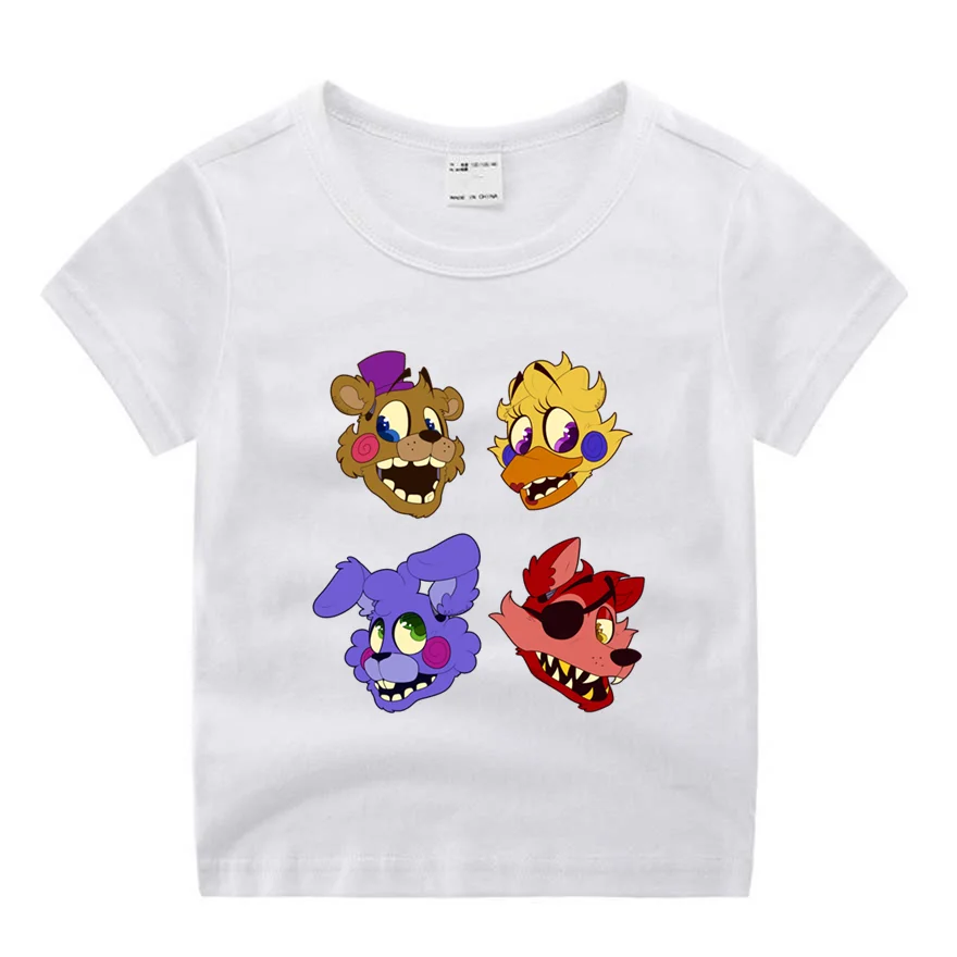 Детская футболка с забавным принтом из мультфильма «пять ночей с Фредди»; детские летние топы с круглым вырезом; футболка для мальчиков и девочек - Цвет: P630-15