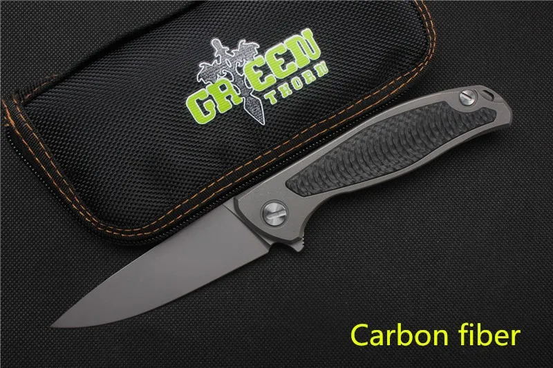 Зеленый шип F95 Флиппер складной нож D2 лезвие, G10 титановая ручка для отдыха на природе карманный Фруктовый Нож EDC инструменты