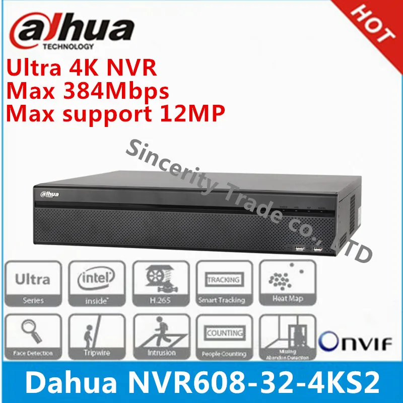 Dahua NVR608-32-4KS2 32 канала ультра 4 к H.265 сетевой видеорегистратор максимальная поддержка 12MP разрешение DH-NVR608-32-4KS2