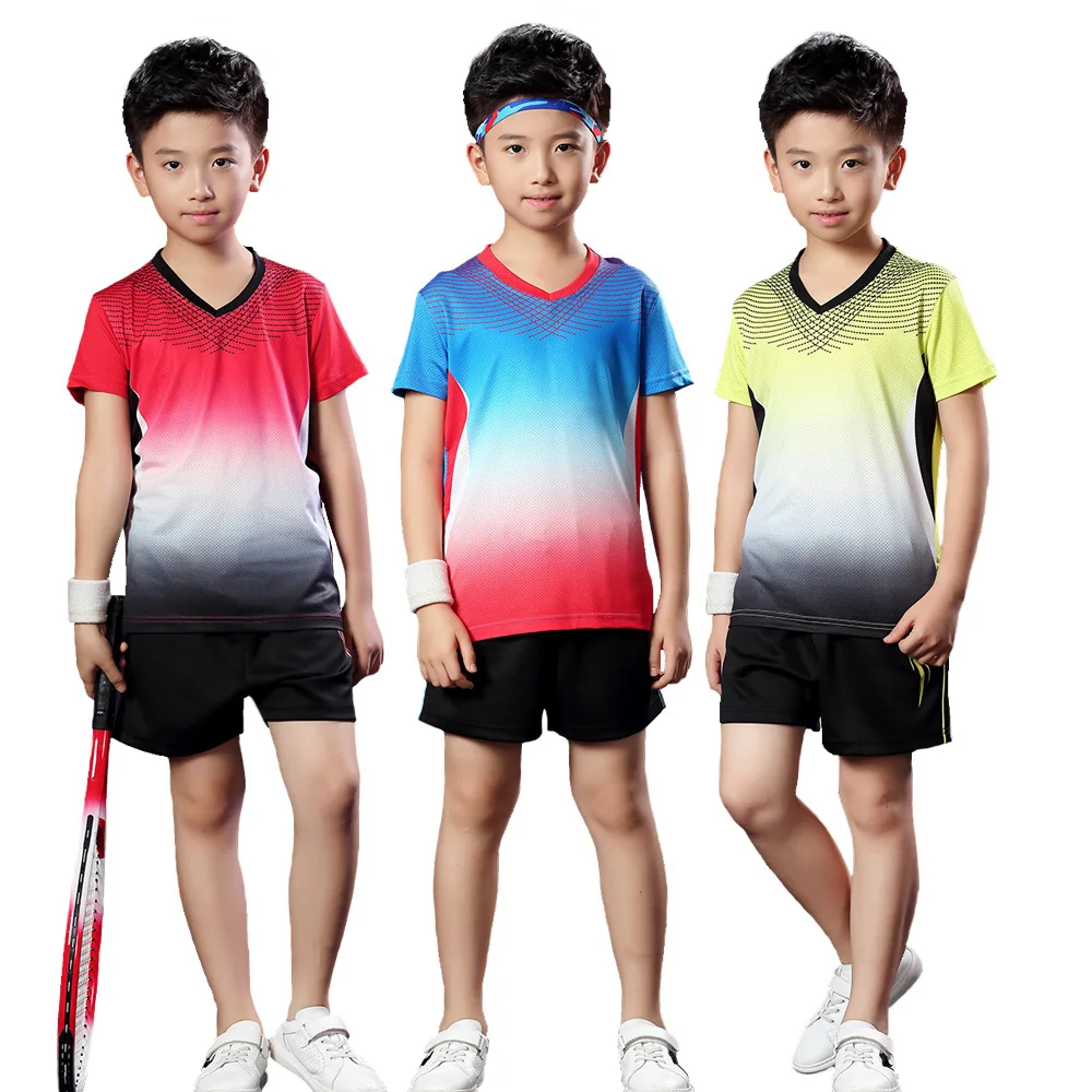 Camisa de Tênis de Mesa Shorts + T-shirt das Crianças Camisa do Tênis Sportswear Respirável