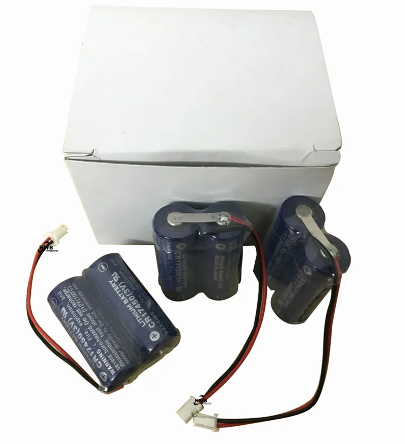 10 шт. CR17450 CR17450-2 2CR17450 3 V 2600 мА/ч, литий-ионный аккумулятор PLC Промышленный контроль литий-ионная аккумуляторная батарея с вилкой с рукавом "летучая мышь" 0033-002
