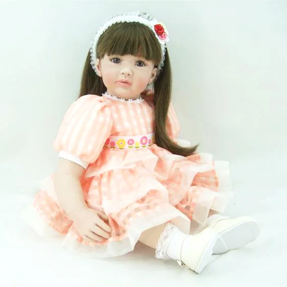 

60cm Silicone Vinyl Reborn Baby Doll Toys Lifelike 24inch Lovely Princess Toddler Babies Dolls Kids Birthday Gifts Girl Bonecas