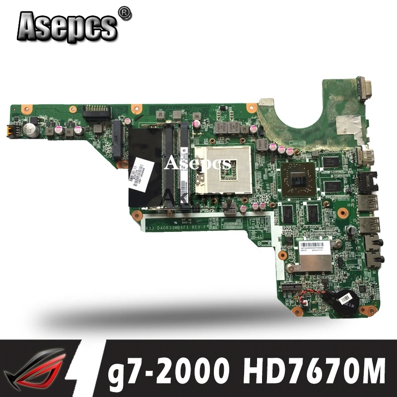 

680569-001 680570-501 Laptop Motherboard Para Hp pavilion g4 g4-2000 g6-2000 g6 g7 g7-2000 DA0R33MB6F1 HD7670M