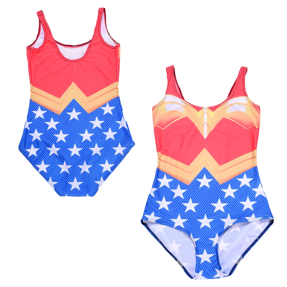 Wonder Woman One Piece Swimwear Women Backless Push Up Sport Beach Wear Superhero Quick Dry Lightweight Girl Monokinis _ - AliExpress Mobile