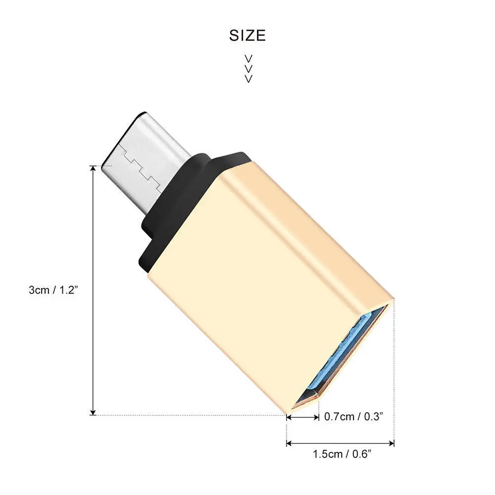 5 шт./лот USB-C Тип C мужчина к USB 3,0 Женский OTG синхронизации данных адаптер для телефона Macbook