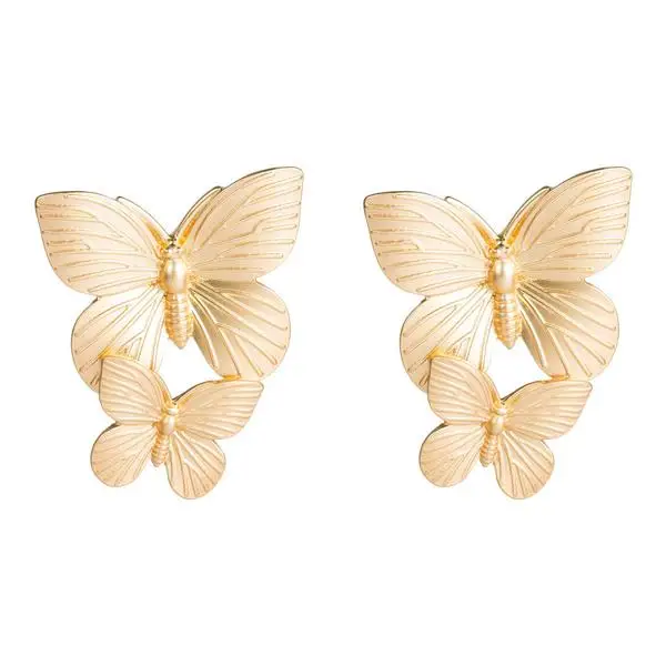 

2019 Trend Alloy Butterfly Animal Golden Metal Elegant Earrings Jewelry For Party