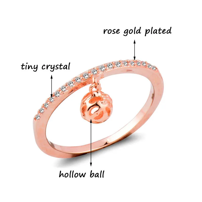SINLEERY, трендовая подвеска с полым шариком, кольца с крошечными кристаллами для женщин, розовое золото, серебро, свадебные ювелирные изделия, дропшиппинг Jz191 SSE