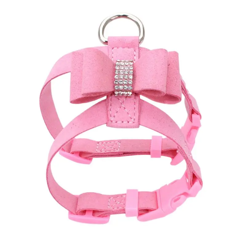 

Multicolor Chest Strap Dog Buckle Sparkling Cat Pet Quality Bow Hot Leather Collar Drilling With Harness High