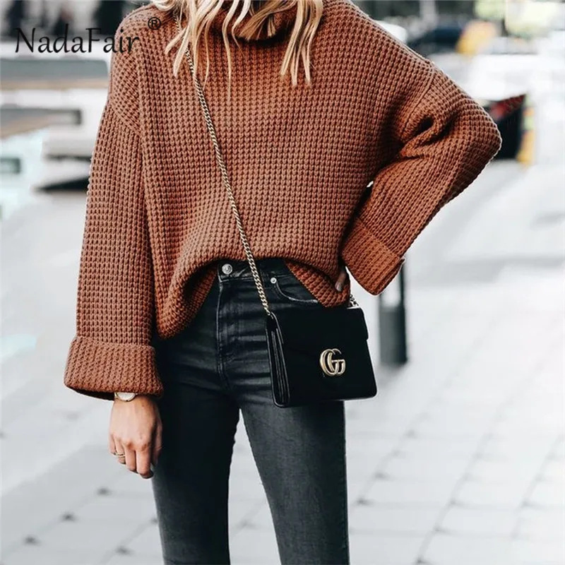 factory outlets good quality new york Nadafair para Mujer grandes de suéteres manga farol Suelto ... factory outlets good quality new york Nadafair para Mujer grandes de suéteres manga farol Suelto ...
