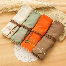1PC Brushes Pencil Case Pouch For Kids New HOT Canvas Bag Holder Wrap Roll Up Stationery Pen 1PC Brushes Pencil Case Pouch For Kids New HOT Canvas Bag Holder Wrap Roll Up Stationery Pen