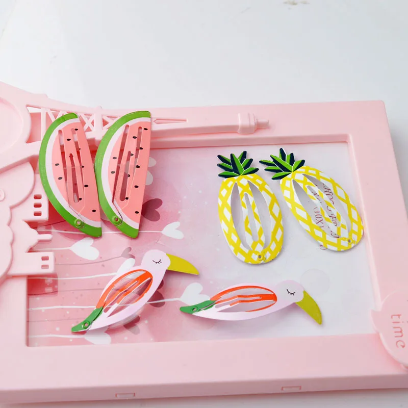 

Children's Hair Accessories Headdress 6 Pieces / Set Of Girls Cute Flamingo Pineapple Fruit Cartoon Animal Hair Clip