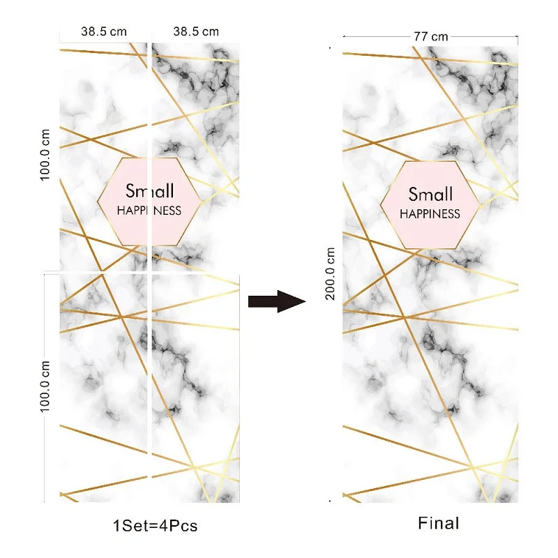 3D имитация двери наклейка мраморная дверь наклейка съемный водостойкий из ПВХ Самоклеящиеся обои Гостиная DIY украшения