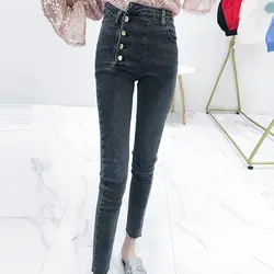 Дешевые оптовая продажа 2018 новый на осень-зиму Хит продаж женские модные повседневные джинсовые штаны L581