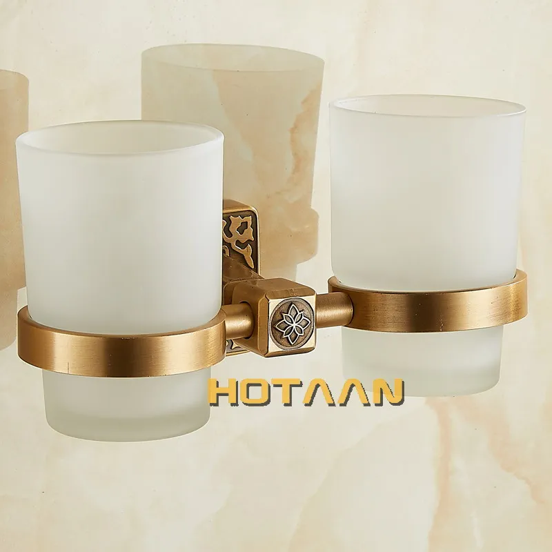 Aluminium double Tumbler Holder Cup & Tumbler Holders Toothbrush Holder Bathroom Accessories Banheiro YT-14108
