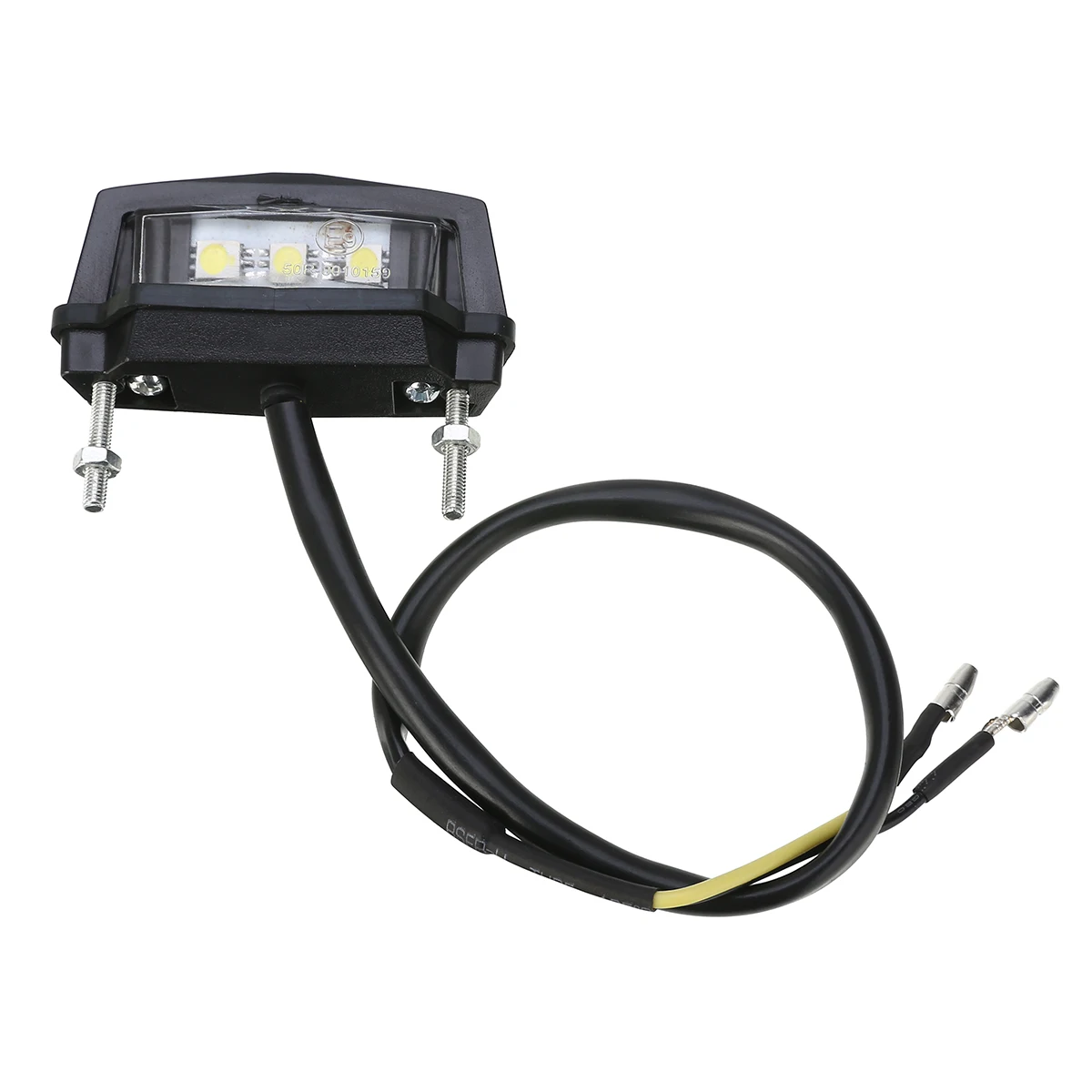 Mayitr 1PC Durable Motorcycle 12V Rear Tail Number Light Mini White LED License Plate Lights Black For Off-road Scooter ATV