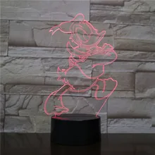 Мультфильм Дональд Дак 7 цветов лампа 3D светодиодные ночники для детей сенсорный USB стол Lampara лампе ребенок спальный ночник