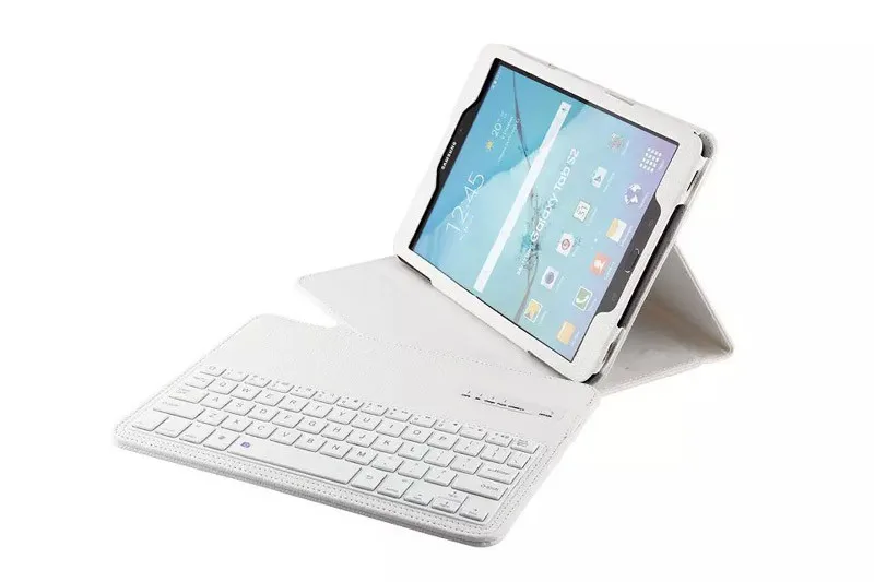 Роскошные съемной ABS Bluetooth клавиатура для Samsung Galaxy Tab S2 9.7 ''T810 t815 кожаный портфель ультра тонкий корпус подставка крышка