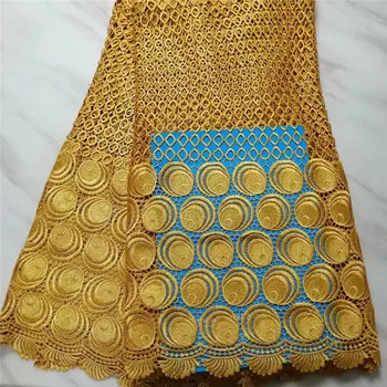 

New Water Soluble African Cord Lace High quality nigerian african lace fabric guipure cord lace fabric For Wedding Party Dress