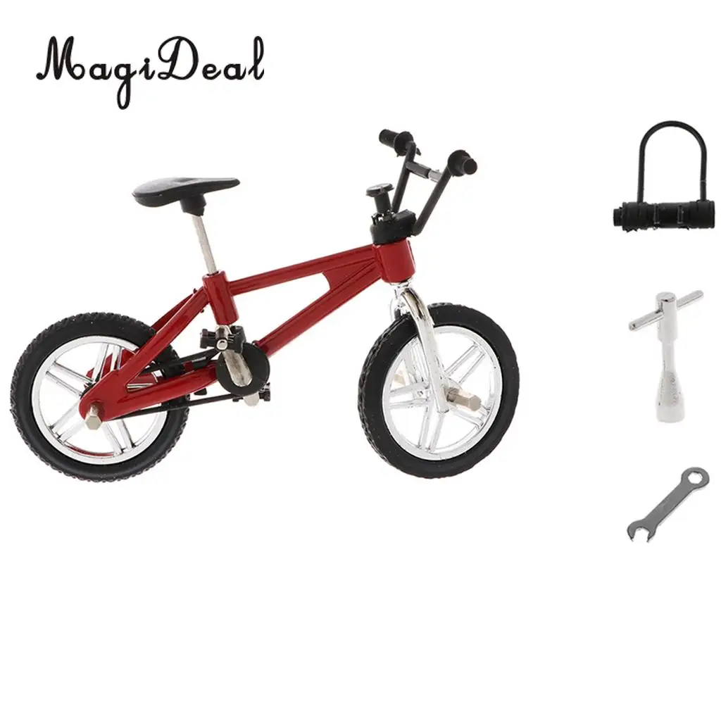 1:24 Scale Alloy Miniature Finger Bike Bicycle Diecast Vehicle Model Desk Gadget Relaxation Toy for Children Kids Boys Xmas Gift