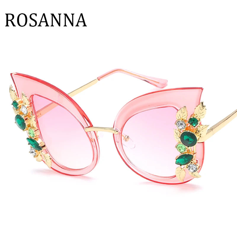 

ROSANNA fashion cat eye sunglasses women diamond frame vintage brand designer luxury sun glasses for women mirror oculos de sol