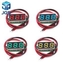 0,28 дюймов DC 12 В 24 В Мини светодиодный цифровой вольтметр измеритель напряжения Панель Вольт тестер детектор монитор 2 провода красный зеленый синий желтый