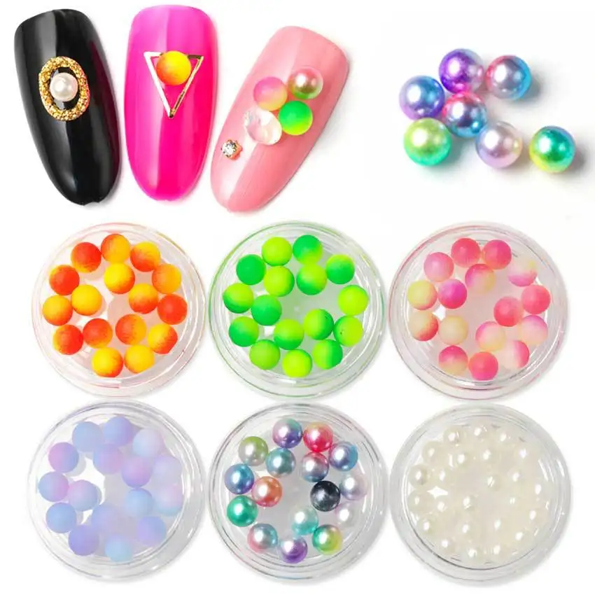 18pcs=3set Nail Pearl Jewelry Mermaid Magic Two-Color 5mm | Красота и здоровье