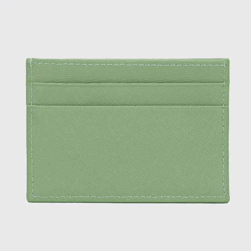 Классический Бизнес Saffiano спилок кредитный держатель для карт Ограниченная серия на заказ начальные буквы ID Card чехол кошелек для карт - Цвет: Green