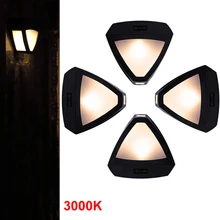

T-SUNRISE Solar Lighting Triangle White LED Solar Powered Wall Light Waterproof IP44 for Garden Wall Step Patio Yard 3000k 6000k