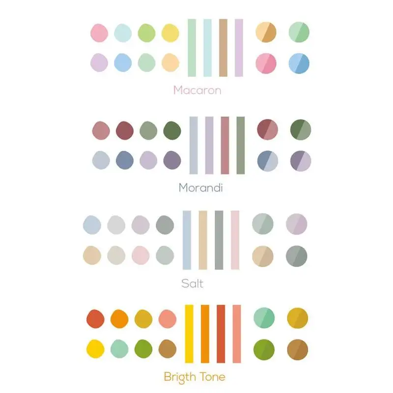 Irregular Round Macaron Stickers Paper Clear Decoration Creative Geometric Adhesive Sticker Kawaii School Supply Bullet Journal
