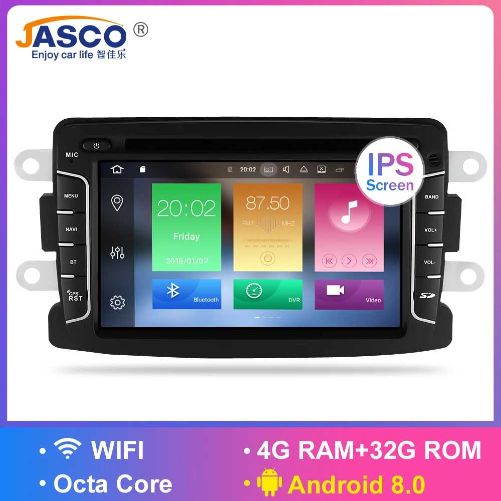 

4G RAM Android 8.0 Car DVD Stereo For Duster Dacia Sandero Logan Dokker Captur Lada Xray GPS Navigation Video Audio