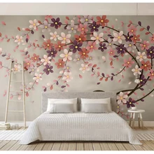 Beibehang мода личности новые обои розовое золото цветок роскошный элегантный Стерео ТВ фон обои домашний декор behang