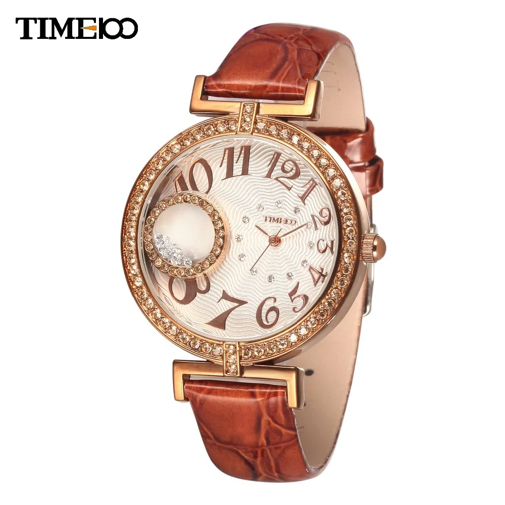 TIME100 Unique Women Two Round Dial Quartz Watches Jewelry Diamond