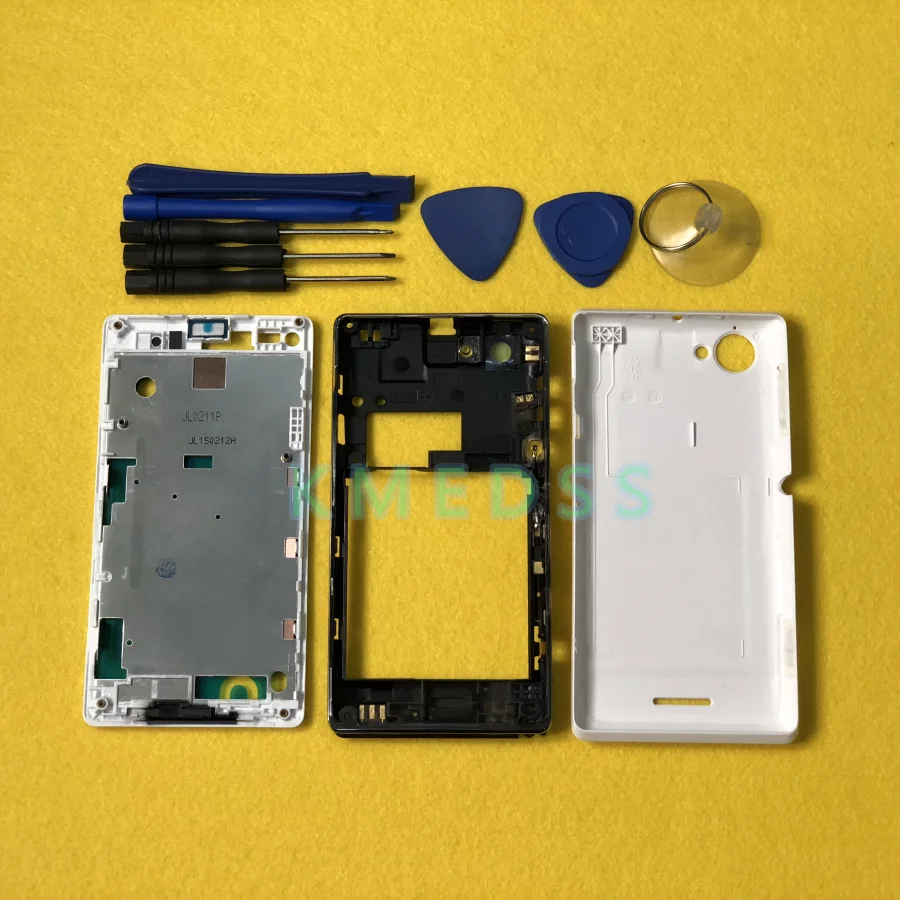 Чехол с полным корпусом для sony Xperia L S36h S36 C2104 C2105, рамка с ЖК-панелью, средняя рамка, крышка на батарейку+ Инструменты