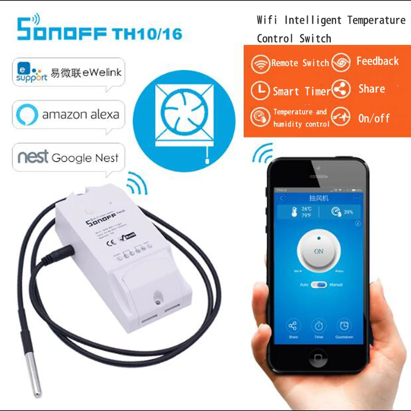 Sonoff Waterproof Smart 10a/16a Temperature 1