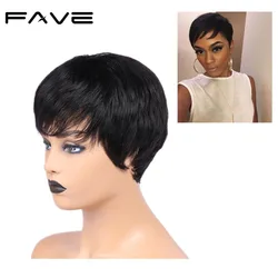 Fave Pelo Brasileño Corto Recto Humano Remy Pelucas de Pelo Color Negro Natural Lleno Y Grueso Maduro Y Capaz Peluca Estilo de Pelo Fave Pelo Brasileño Corto Recto Humano Remy Pelucas de Pelo Color Negro Natural Lleno Y Grueso Maduro Y Capaz Peluca Estilo de Pelo
