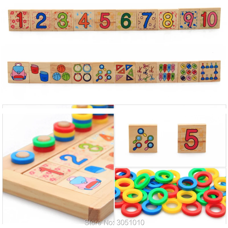 Бывает 2 типов: 1 комплект, детская коллекция весна деревянные материалы montessori учиться считать номера, соответствующие раннего образования обучающая Математика игрушки подарок