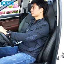 LOEN 1 шт., 3D сетка+ подушка из искусственной кожи с эффектом памяти 3D, Автомобильная подушка для шеи, поясничная опора для автомобильного кресла, офисное кресло, черный/коричневый/бежевый