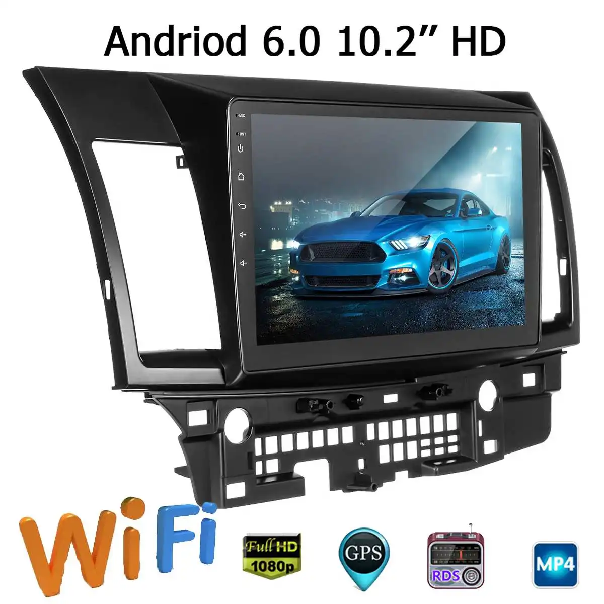 Cheap 10.2 Inch Two-strand for Android 6.0 Car Media Player Car GPS MP5 MP3 Stereo Navigation Radio Player For Mitsubishi for Lancer 3