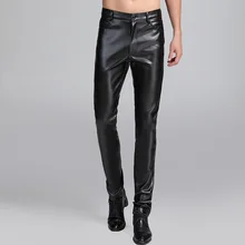 Новое поступление модные Для мужчин тощие кожаные штаны гулянии в средства ухода за кожей стоп осень-зима утолщенные штаны для мальчиков; Повседневное полной длины; большие размеры 40
