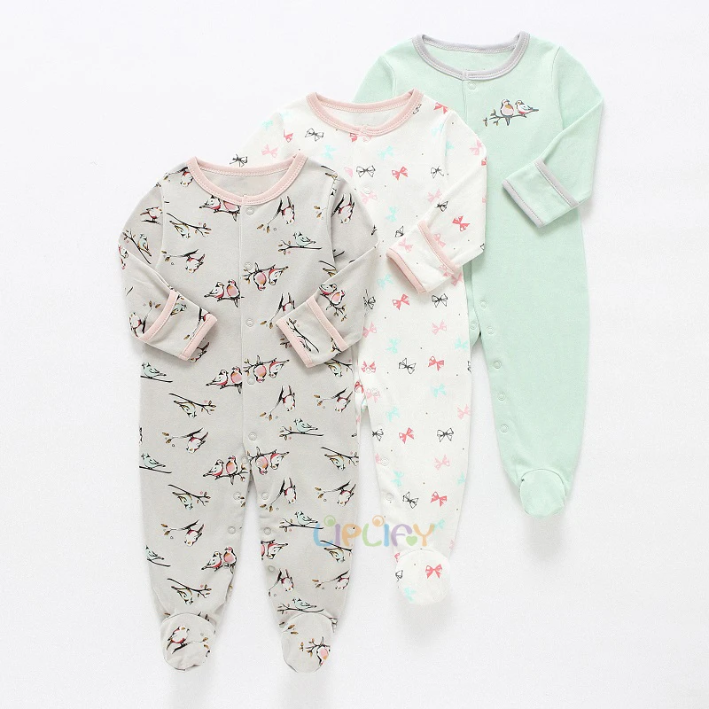 Baby Girl Romper Newborn Sleepsuit Flower Baby Rompers 2019 Infant Baby Clothes Long Sleeve Newborn Jumpsuits Baby Boy Pajamas