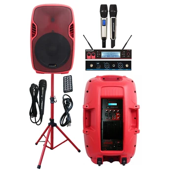

STARAUDIO PA 15" Powered 3500W KTV Active BT USB Club Speaker Wired Mic DJ PA Stand 2CH UHF Wireless Handheld Microphone SSRM-15
